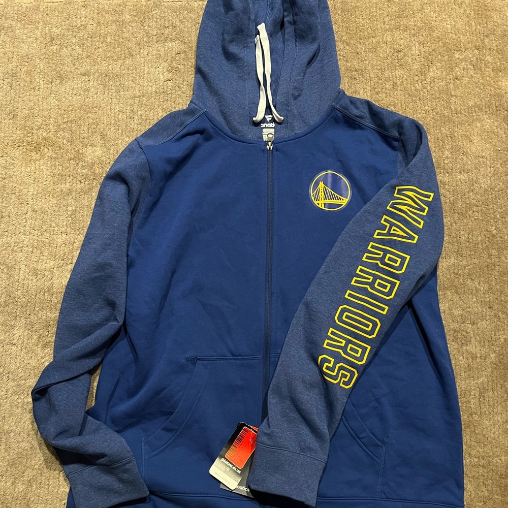 Fanatics Blue Warriors Zip Up Sweater